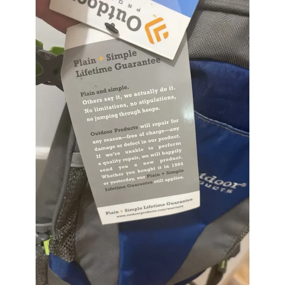 NWT OUTDOOR PRODUCTS MIST 8.0 HYDRATION BACKPACK BAG GRAY BLUE 2L HIKING CAMPING